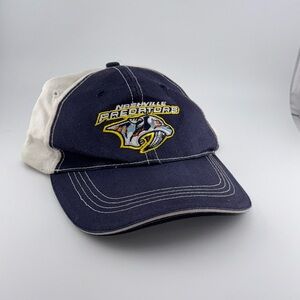 Nashville predators hockey Mountain Dew cap hat adjustable blue white Velcro